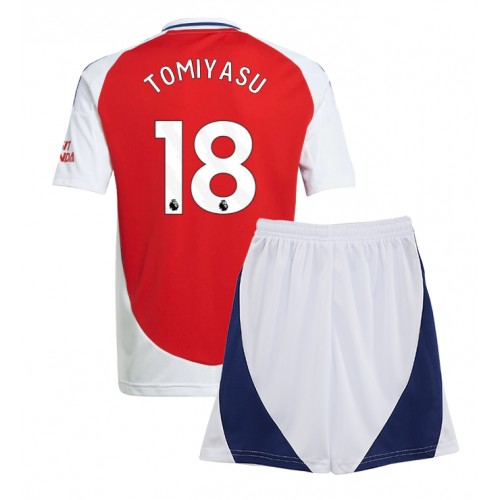 Fotbalové Dres Arsenal Takehiro Tomiyasu #18 Dětské Domácí 2024-25 Krátký Rukáv (+ trenýrky)